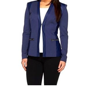 Gili Twill Faux Blazer / Jacket Leather Zi…